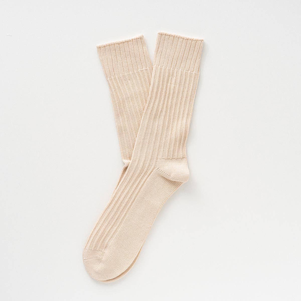 Chaussettes à rayures tricotées en coton biologique KLUE | Beige: 36-40 — vue 3 sur 5