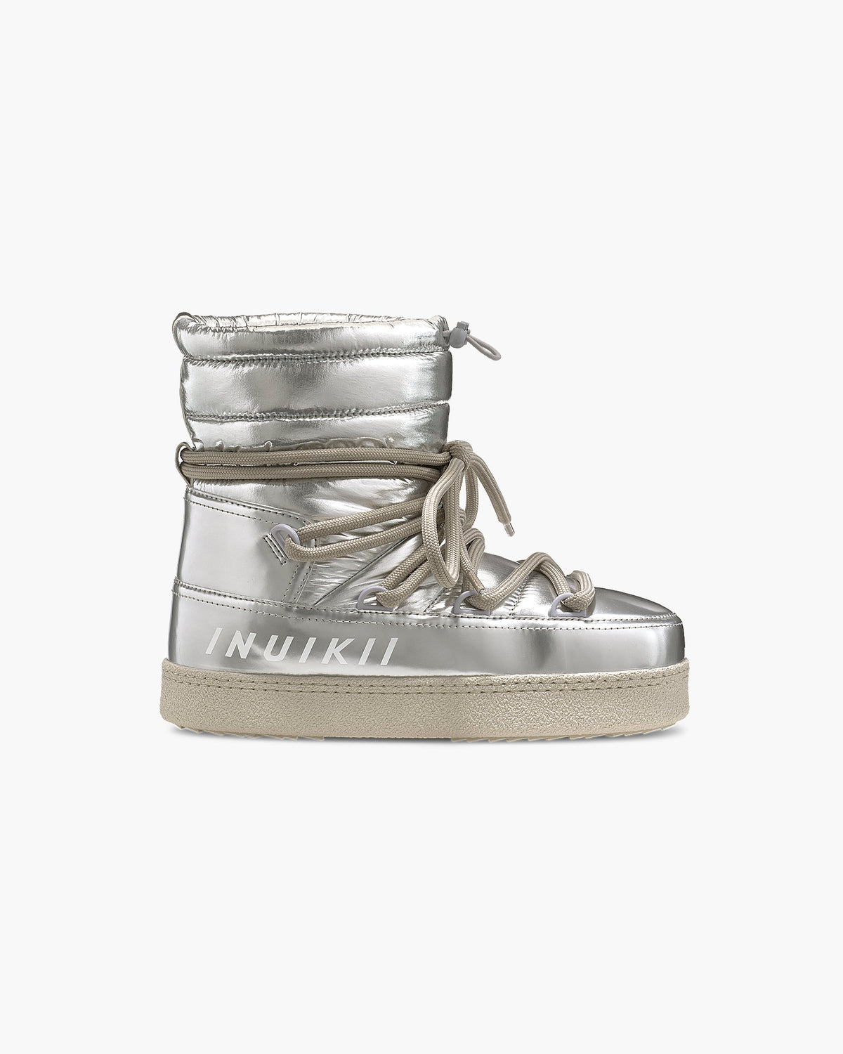 Bottines INUIKII Mountain Gloss argentées — vue 1