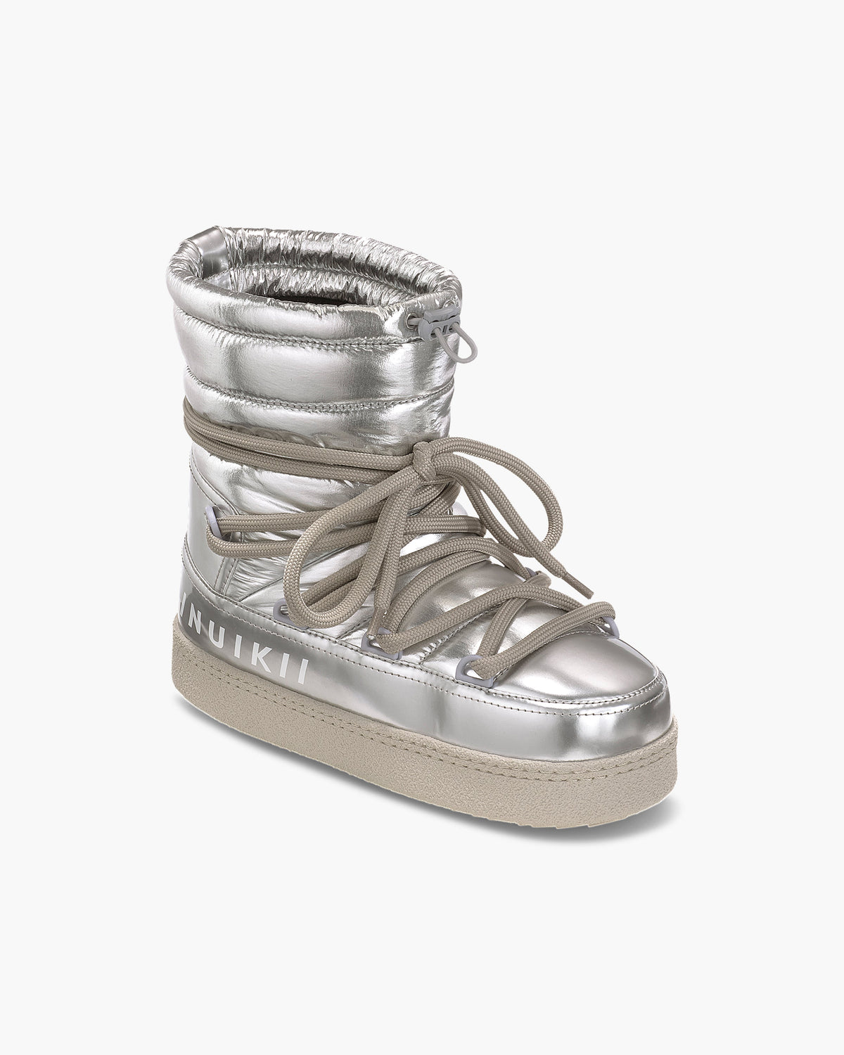 Bottines INUIKII Mountain Gloss argentées — vue 2