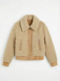 Veste VLORA sherpa cognac Leon & Harper vue de face