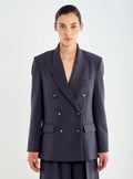 Blazer croisé gris asphalte VICOLO TAC0459 – vue de face