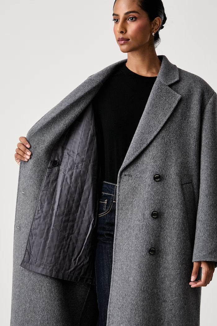 Manteau croisé gris VICOLO TAC0091 - détail finition