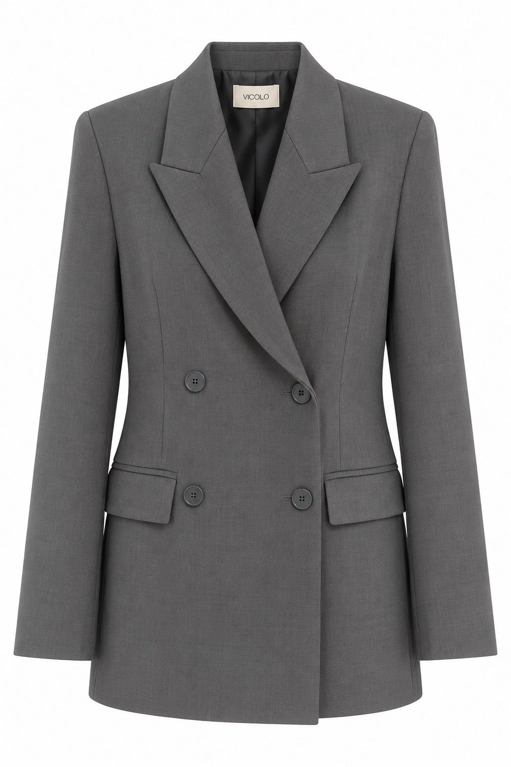 Blazer croisé cintré gris Fumo VICOLO TAC0136 – vue de face